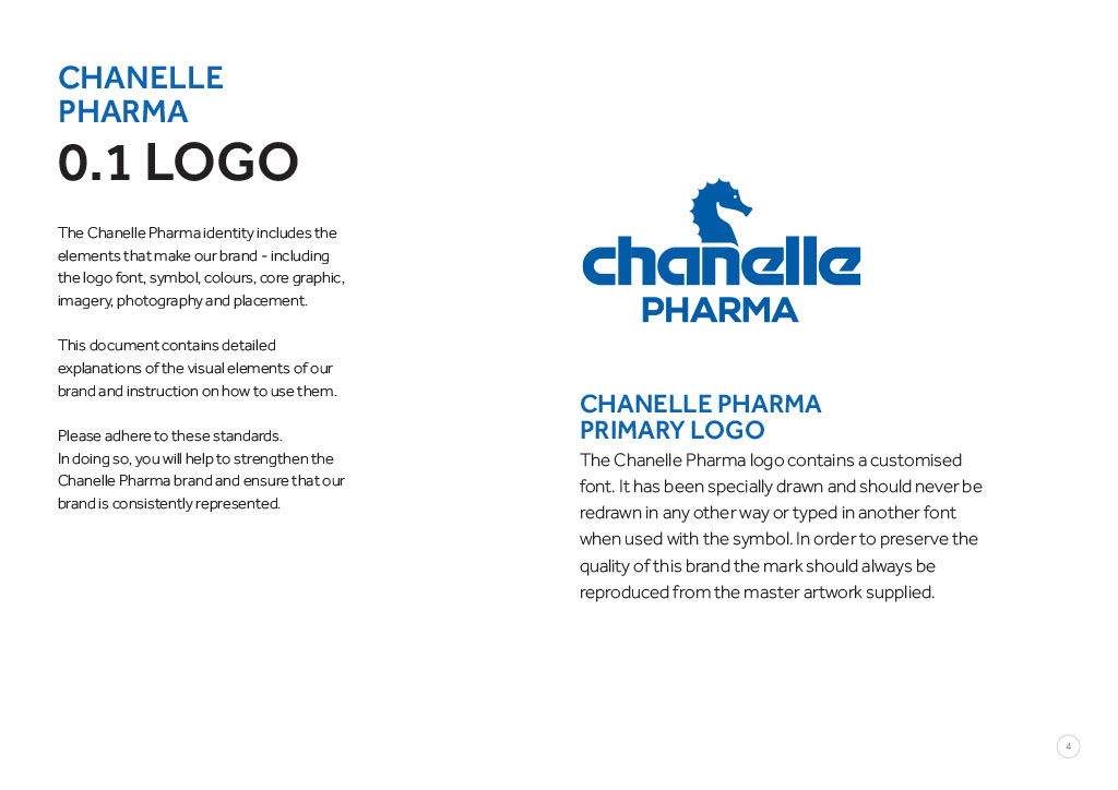 Chanelle Pharma identity guide page 5