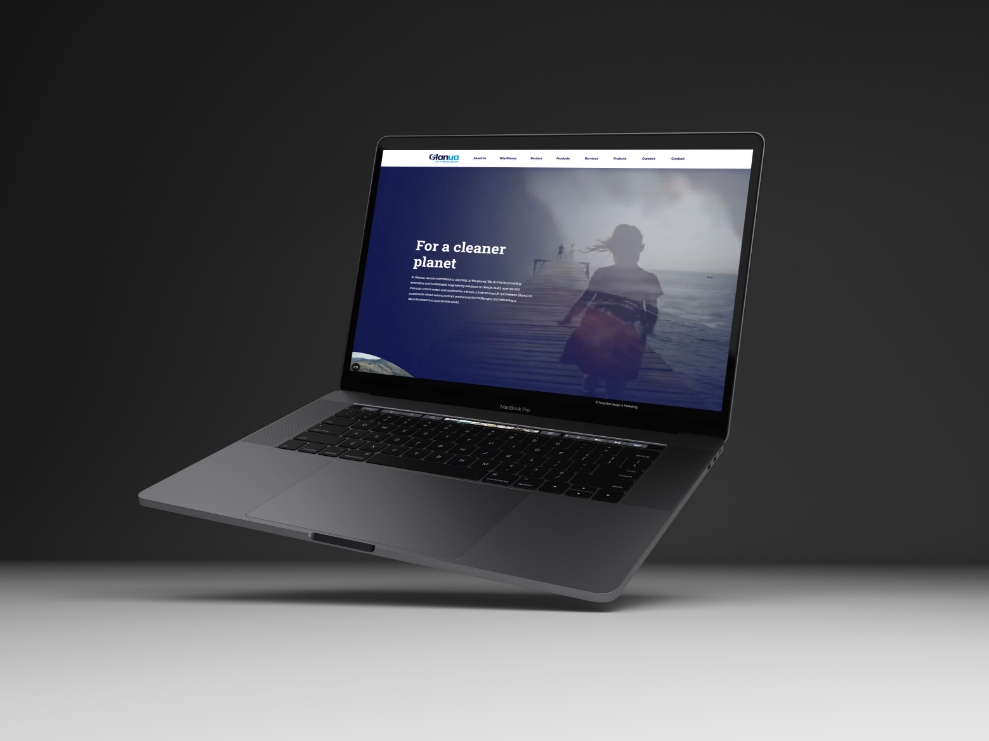 Glanua website on laptop