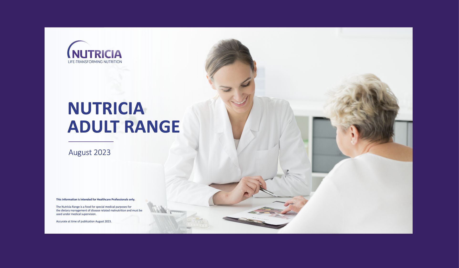 Poster for Nutricia adult range.